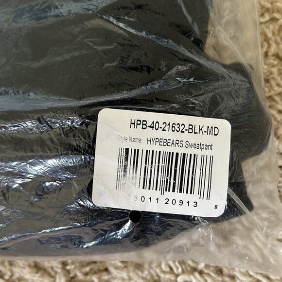 HYPE BEARS Black Sweatpants - Size Medium - Picture 3 of 3